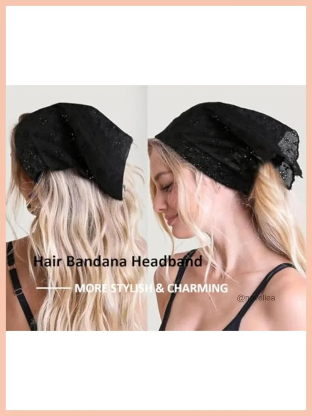 Lace Head Scarf Headband Bandana Adjustable Tie-Back Boho Hair Accessory